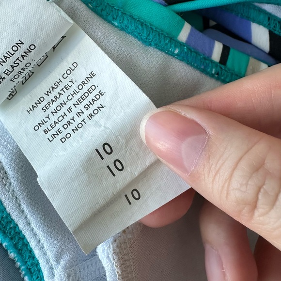 South Point Striped Blue and Green Tankini Top size 10 - Picture 7 of 7